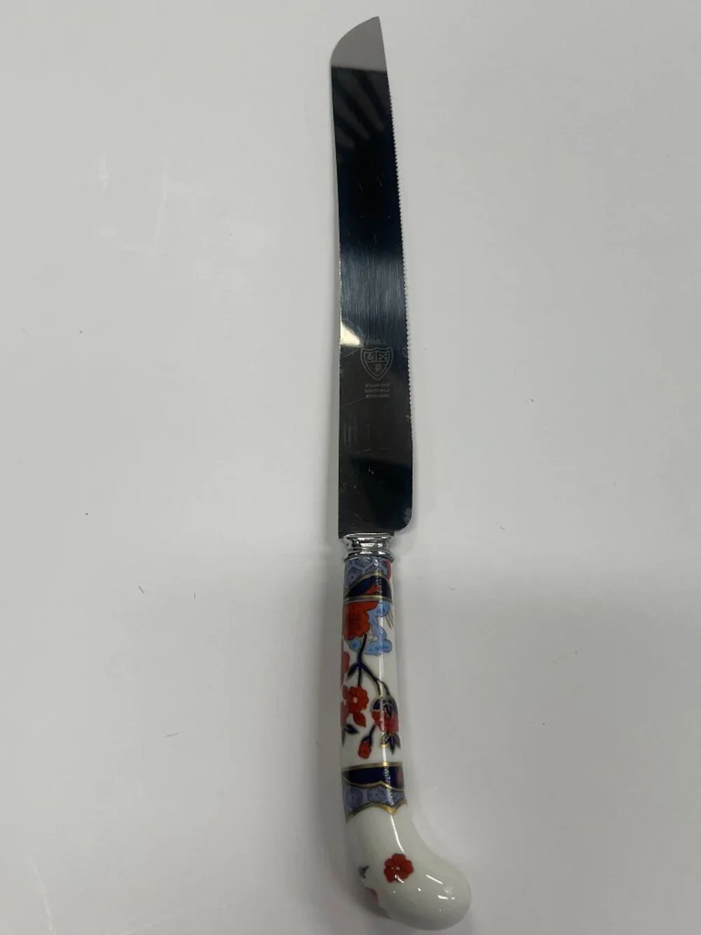 Spode Shima Prill Sheffield Bread Knife Porcelain Handle